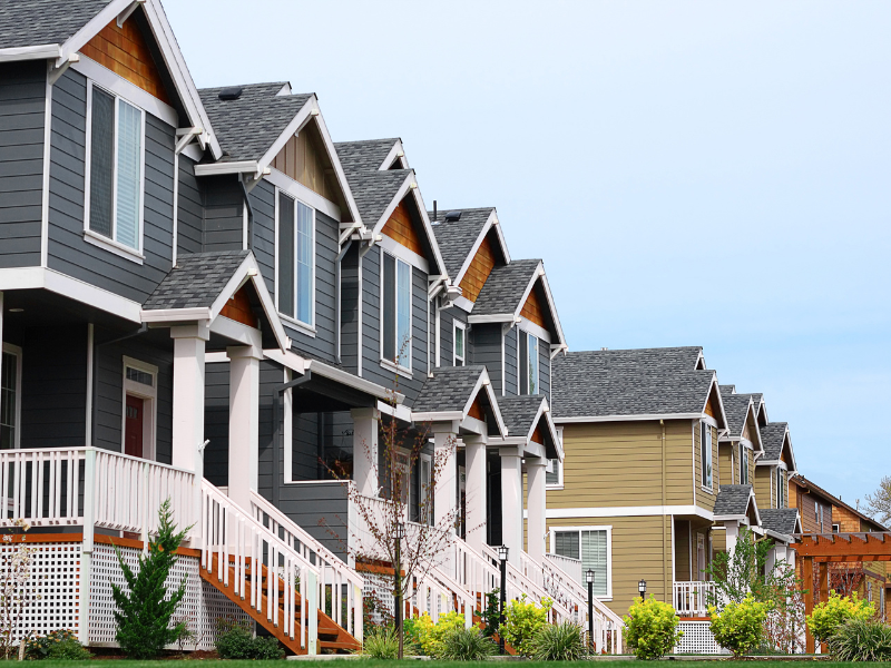 Row of Rental Homes for Real Estate Investing with LSG Lending Advisors